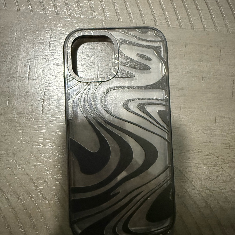 Casetify Black and Gray Swirl Phone Case
